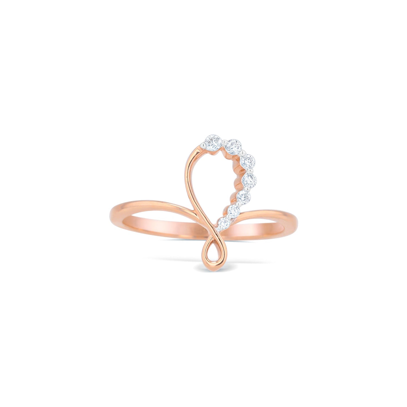 Lucchi 18k White and Rose Gold with Diamond - Ring Style 31 (Size 14)