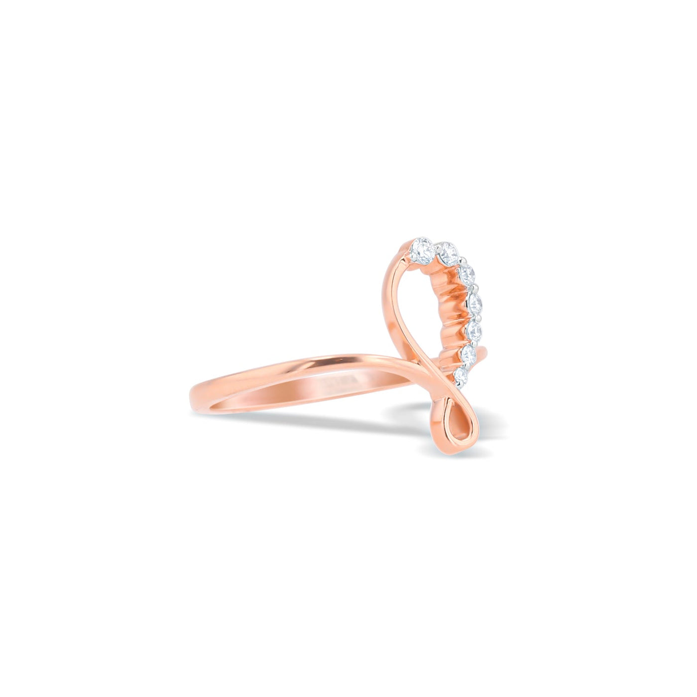 Lucchi 18k White and Rose Gold with Diamond - Ring Style 31 (Size 14)