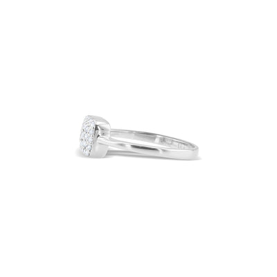 Lucchi 18k White Gold with Diamond - Ring Style 38 (Size 10)