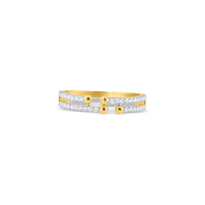 Lucchi 18k White and Yellow Gold with Diamond - Ring Style 54 (Size 14)