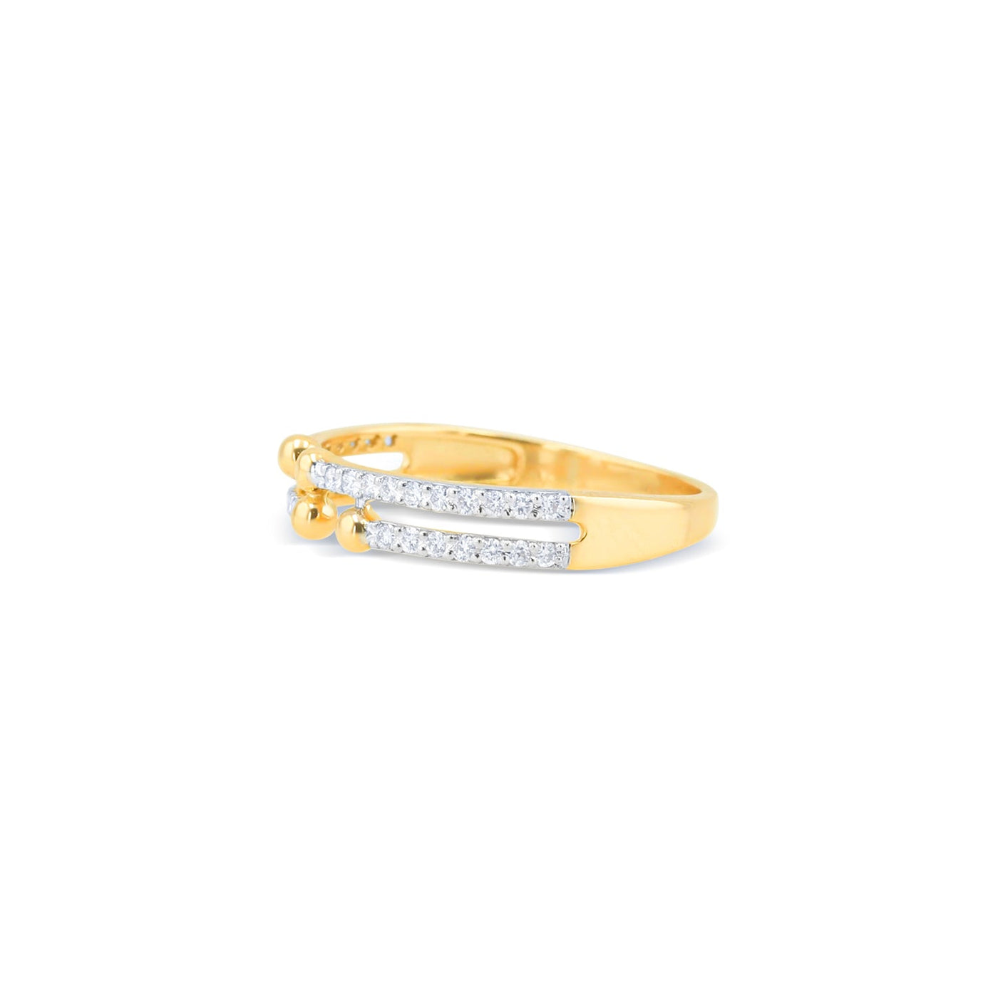 Lucchi 18k White and Yellow Gold with Diamond - Ring Style 54 (Size 14)