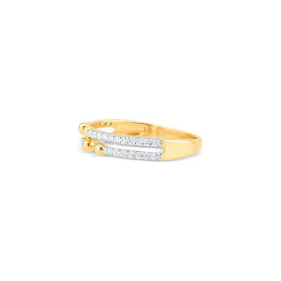 Lucchi 18k White and Yellow Gold with Diamond - Ring Style 54 (Size 14)