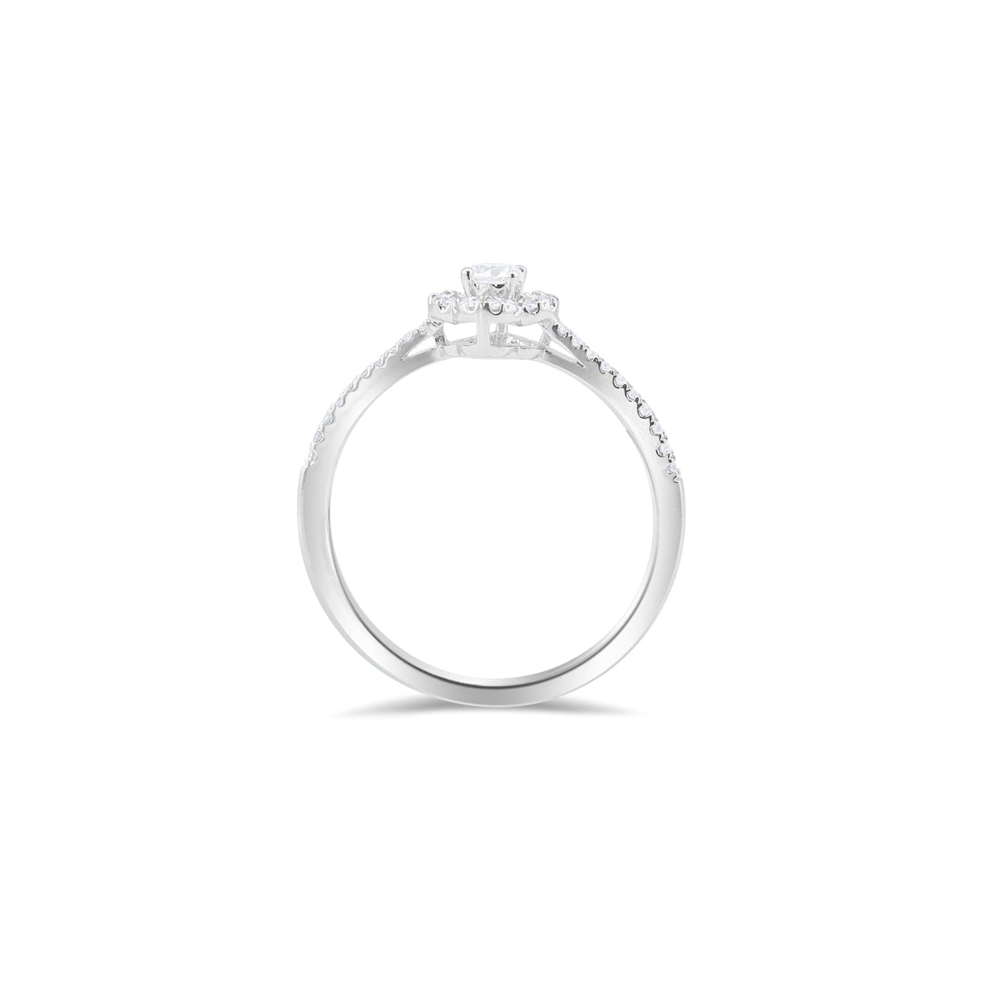 Lucchi 18k White Gold with Diamond - Ring Style 58 (Size 15)