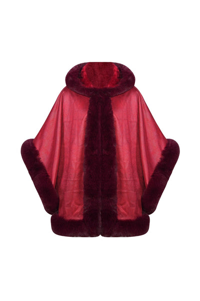 Women's Hooded Cape Exclusive Design - Red