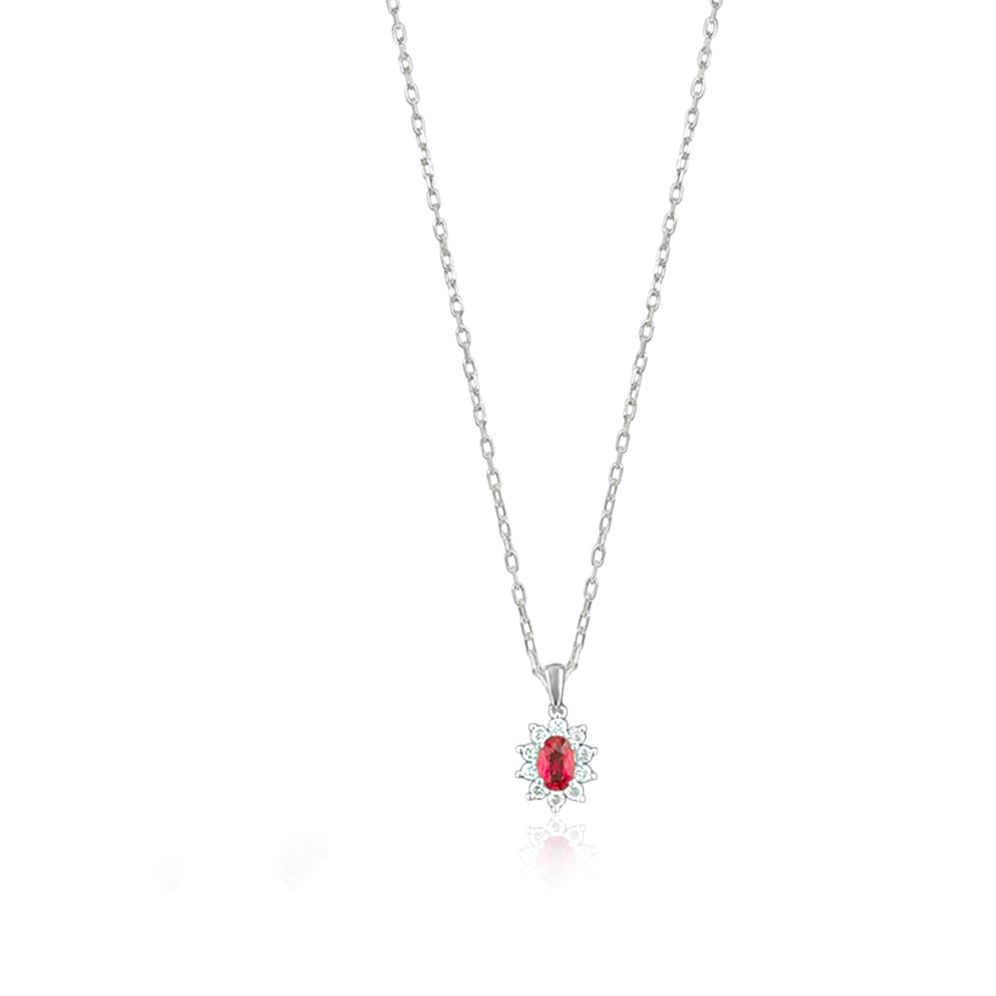 Lucchi 18k White Gold with Ruby - Pendant Style 3