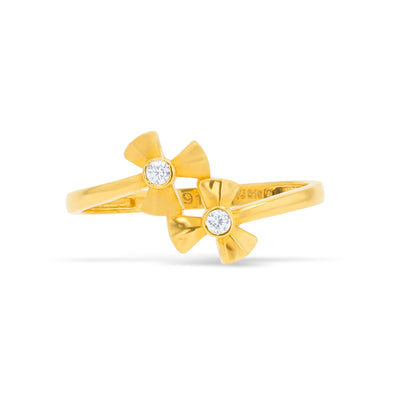 Lucchi 22k Yellow Gold with Stone - Ring Style 80