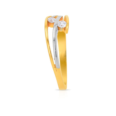 Lucchi 22k Yellow and White Gold with Stone - Ring Style 86