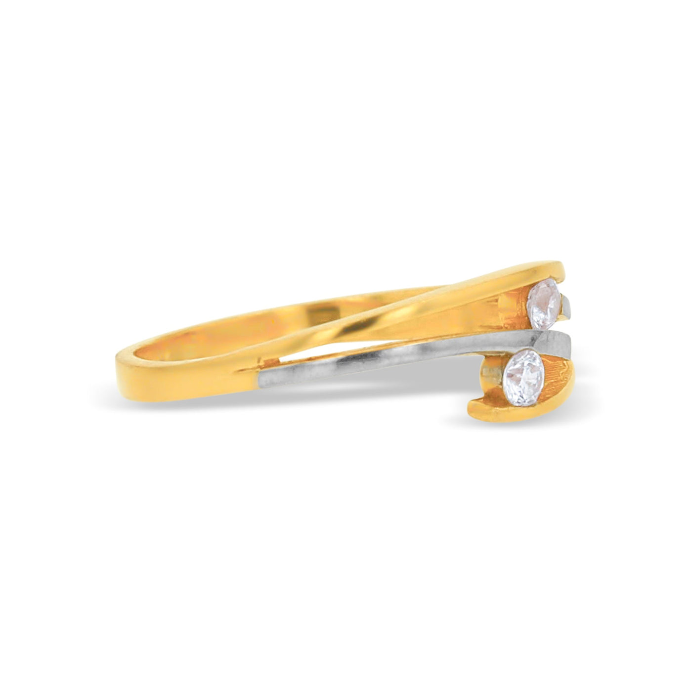 Lucchi 22k Yellow and White Gold with Stone - Ring Style 86