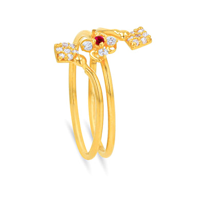 Lucchi 22k Yellow and White Gold - Ring Style 89