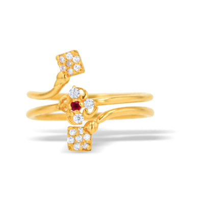 Lucchi 22k Yellow and White Gold - Ring Style 89