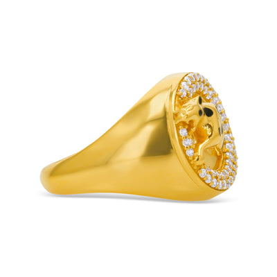 Lucchi 22k Yellow Gold with Stone - Ring Style 69 (Men's Ring)