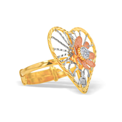 Lucchi 22k Yellow, White, and Rose Gold - Ring Style 90