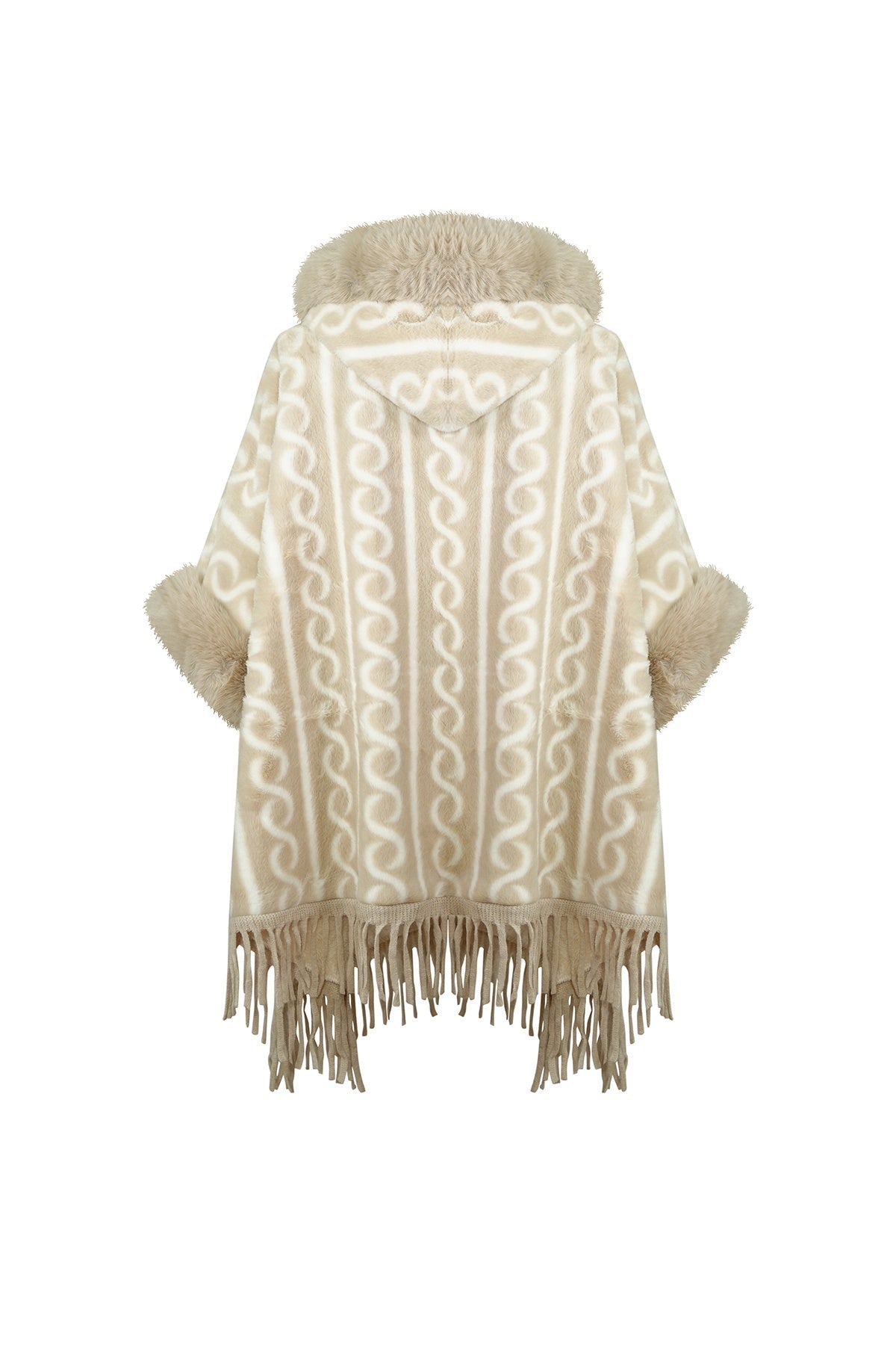 Women's Hooded Cape Exclusive Design - Cream