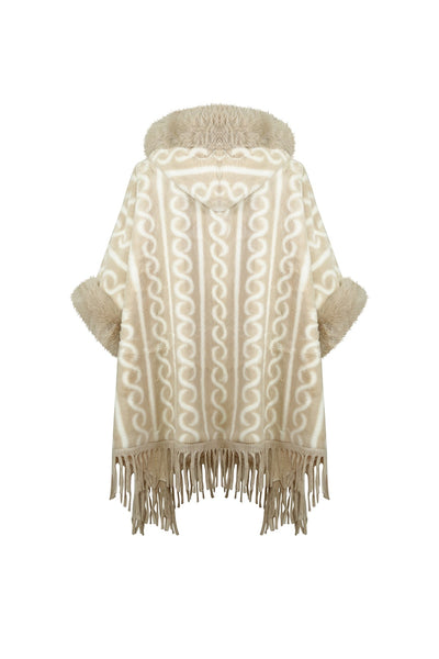 Women's Hooded Cape Exclusive Design - Cream