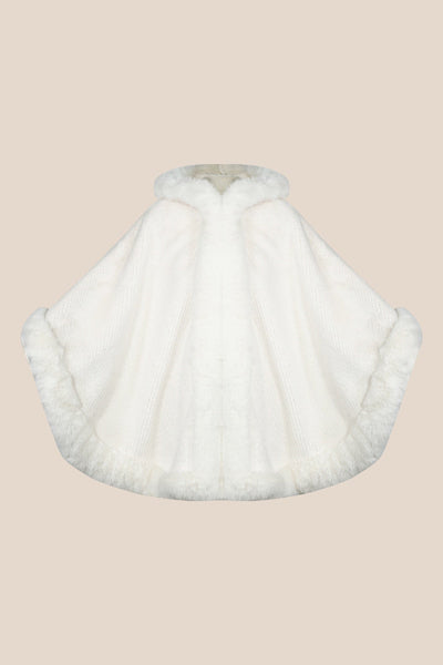 Women's Hooded Cape Exclusive Design - White