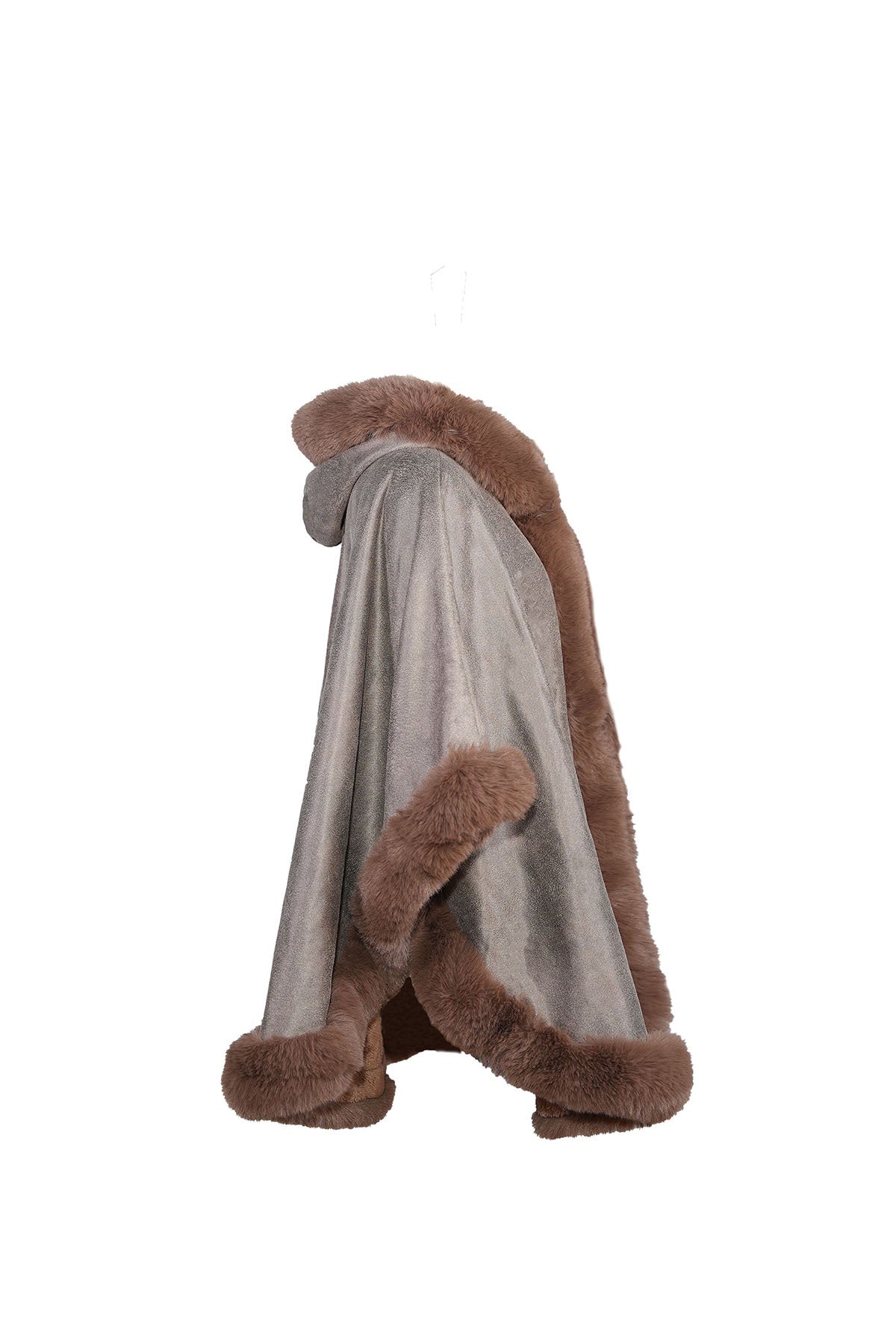 Women's Hooded Cape Exclusive Design - Brown