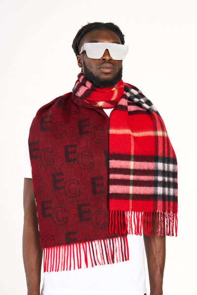 EC 100% Pure Lambswool Big Dark Red Scarf