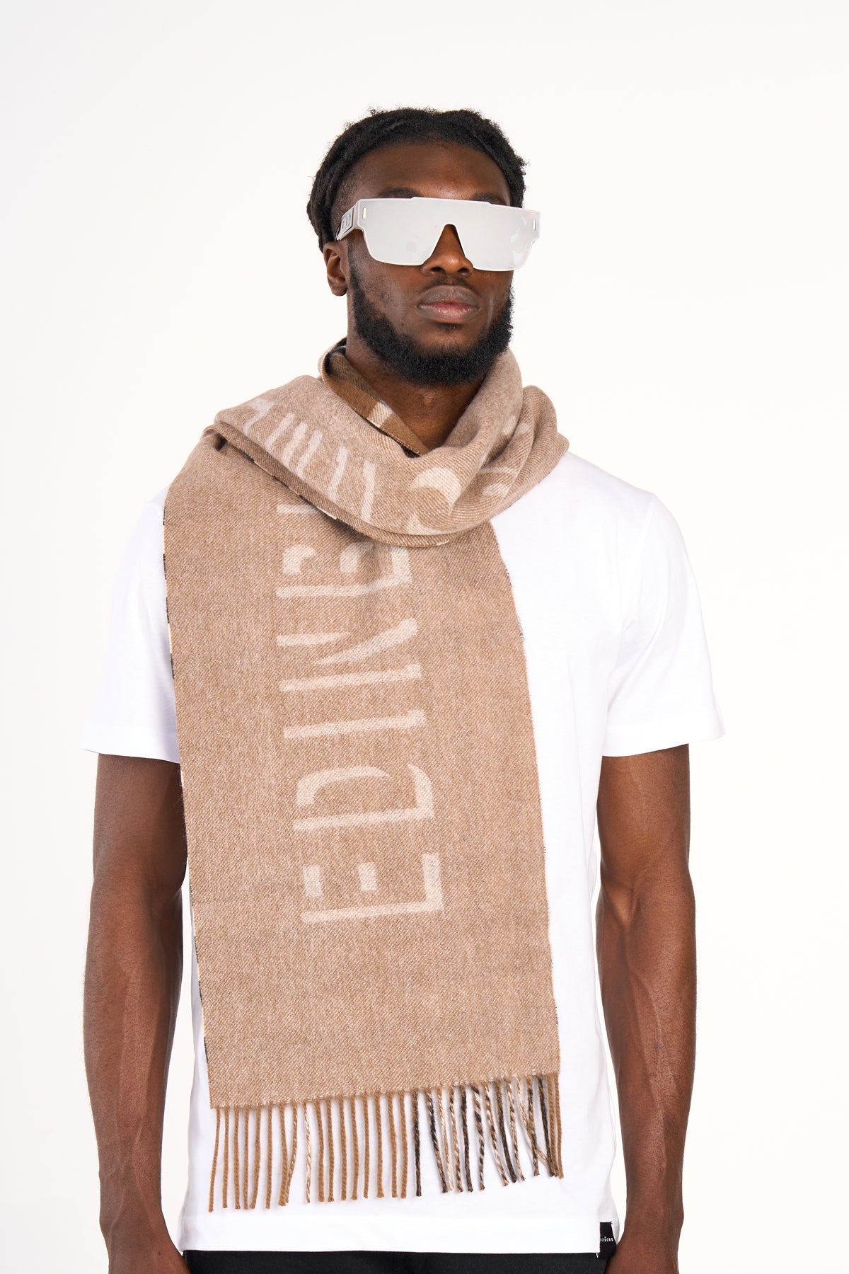 EC 100% Pure Lambswool Big Brown Scarf