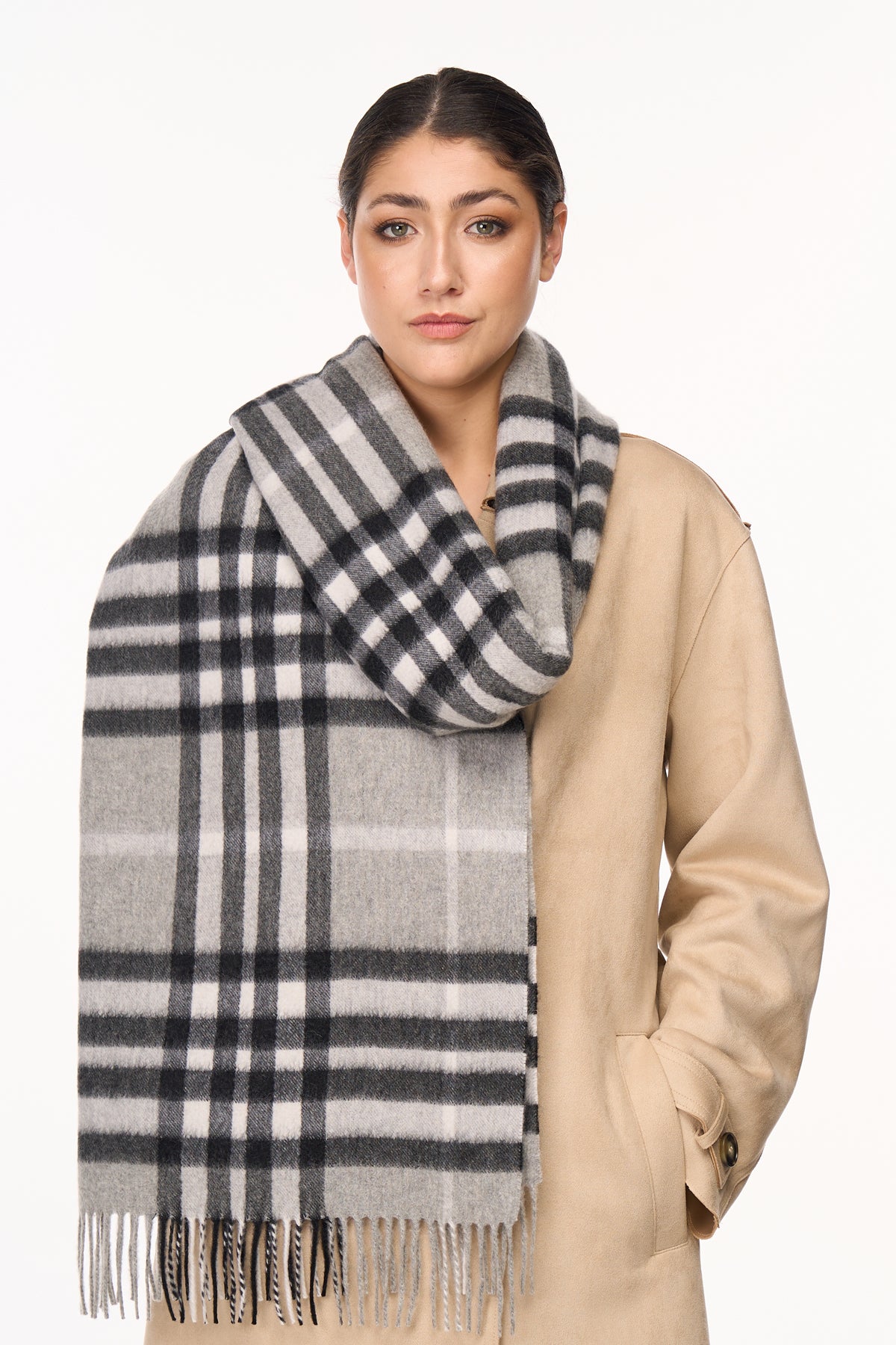 Cashmere Scarf DC Classic Grey Oversized Wrap