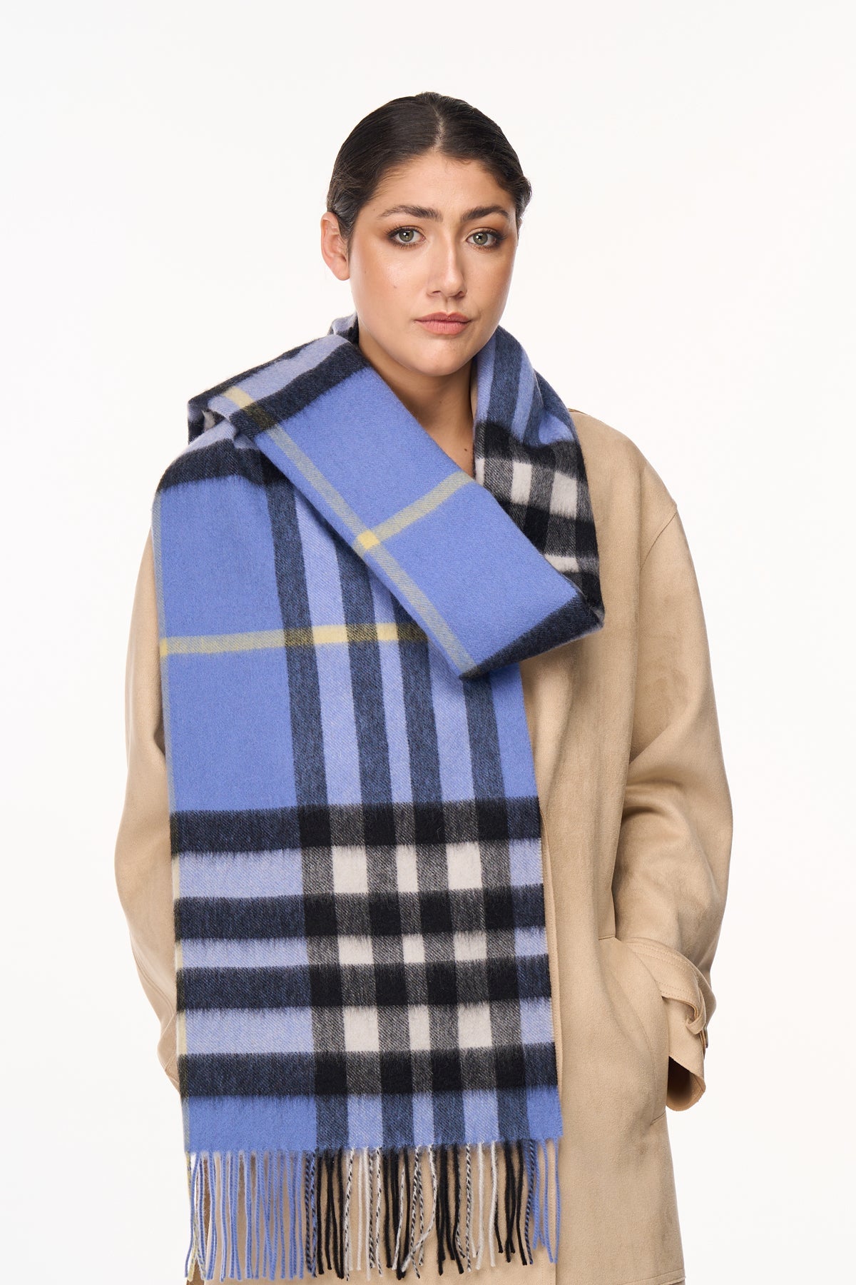 Scarf DC Check Oversized Wrap 100% Pure Lambswool