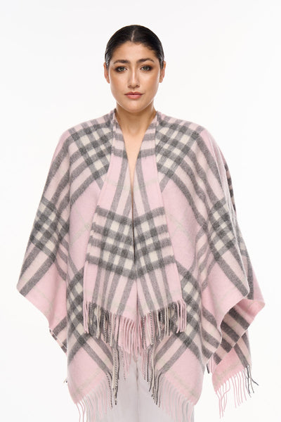 Cape DC Classic Pink Poncho 100% Pure Lambswool