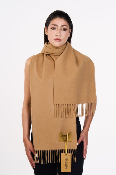 Scarf Plain Camel 100% Pure Lambswool