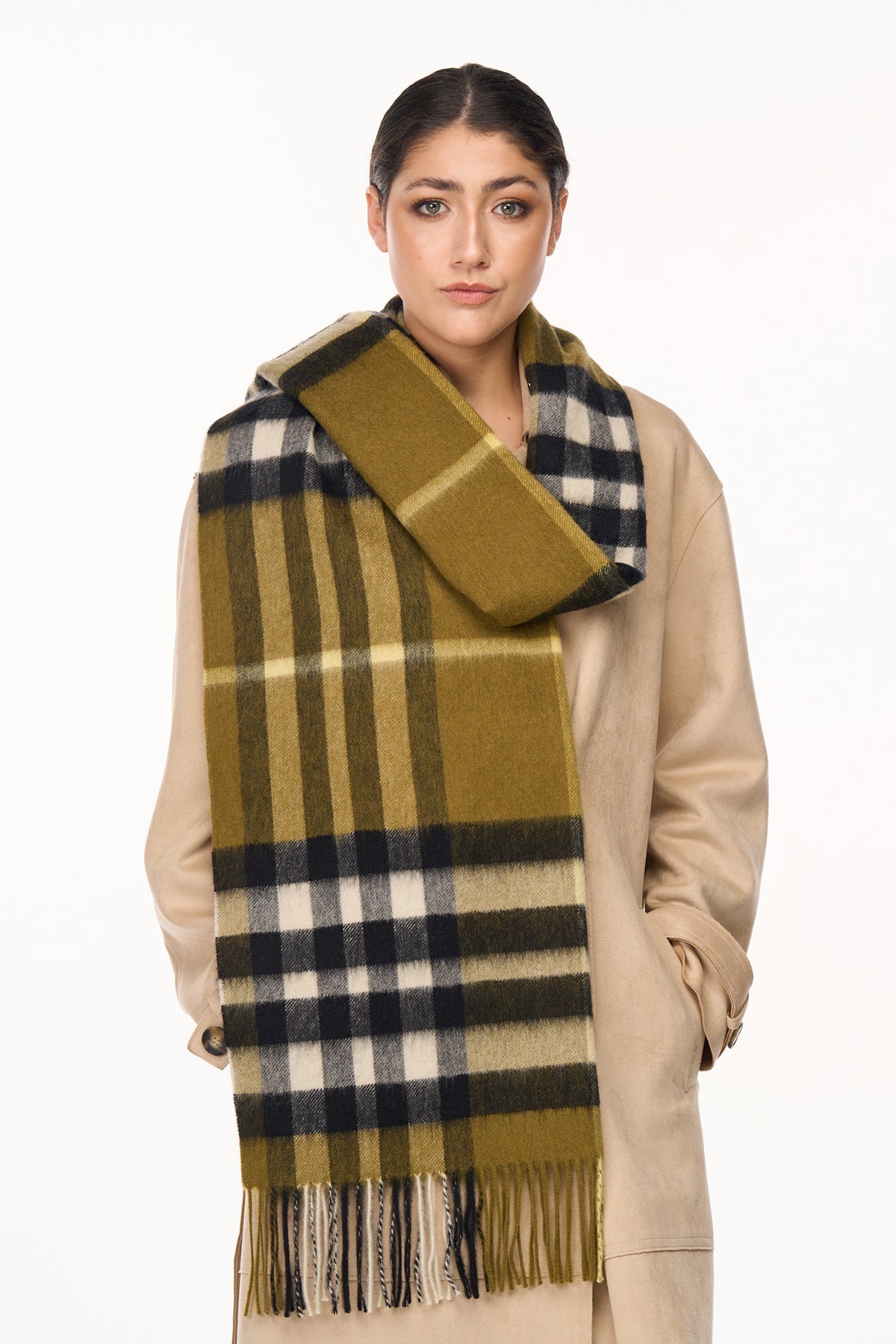 Scarf DC Check Oversized Wrap 100% Pure Lambswool