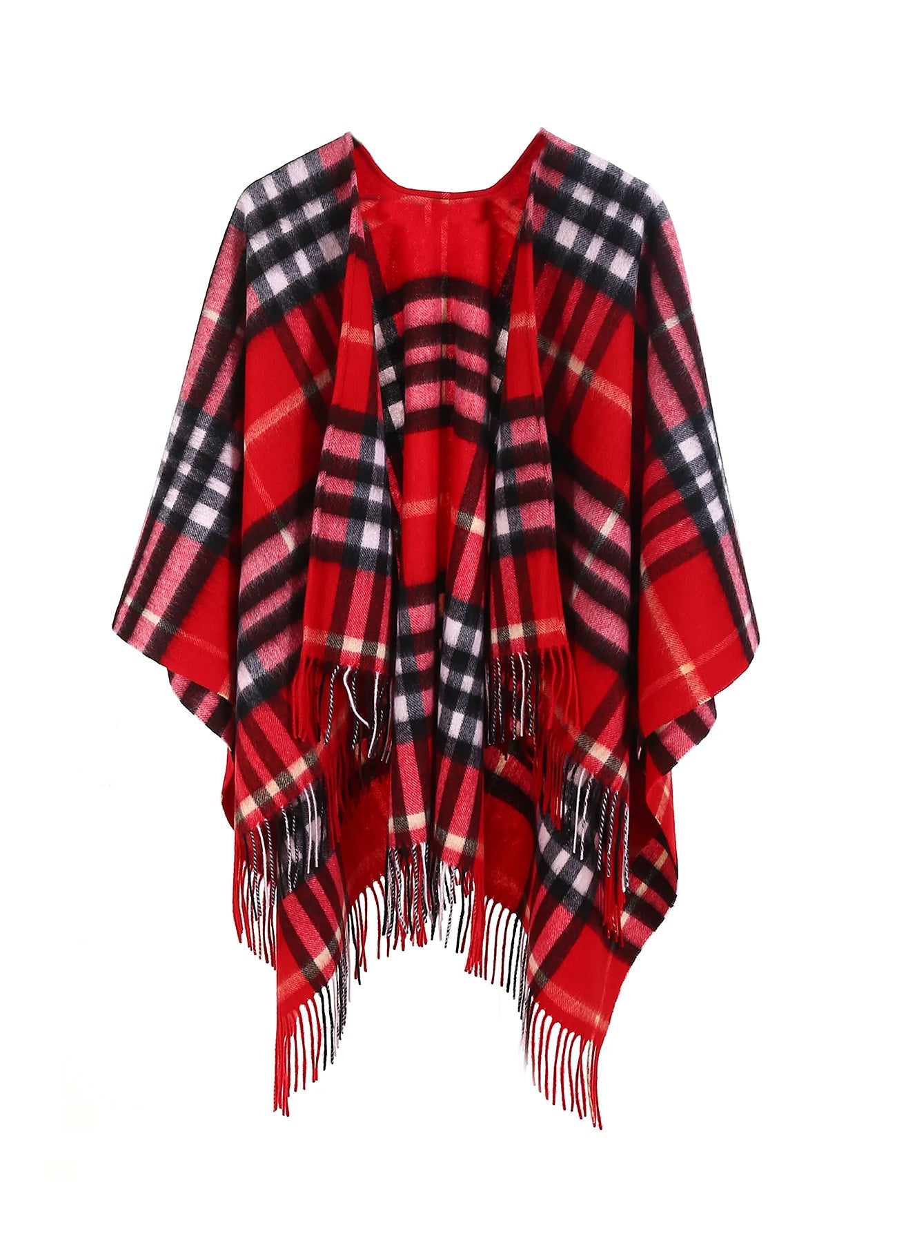 Cape DC Classic Red Poncho 100% Pure Lambswool