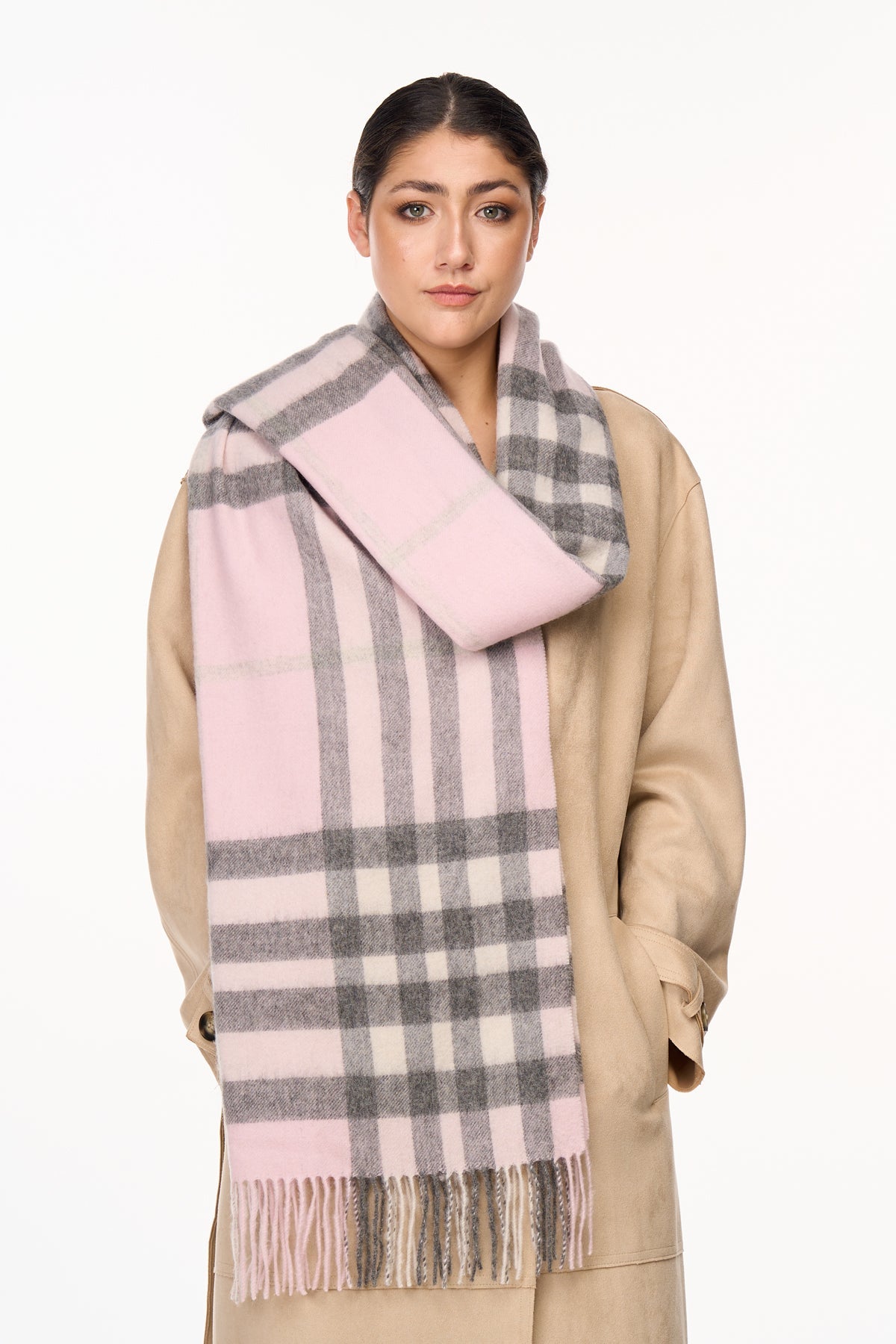 Scarf DC Check Oversized Wrap 100% Pure Lambswool