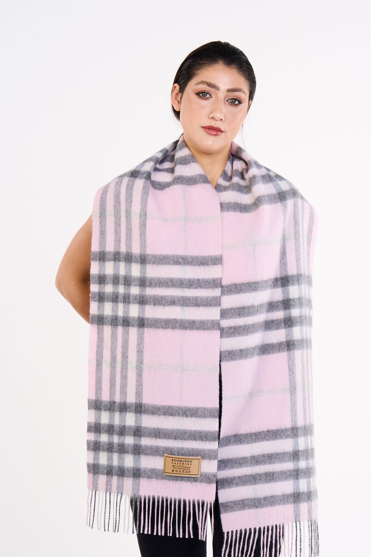 Cashmere Designer Scarf Iconic DC Classic (Large) - Pink