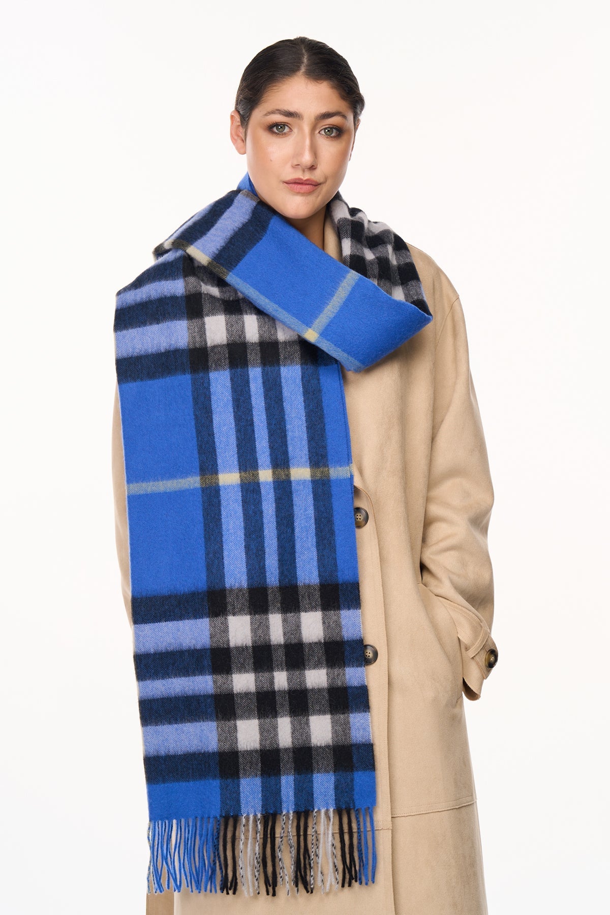 Scarf DC Check Oversized Wrap 100% Pure Lambswool