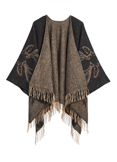 Full Stag Charcoal Cape 100% Pure Lambswool