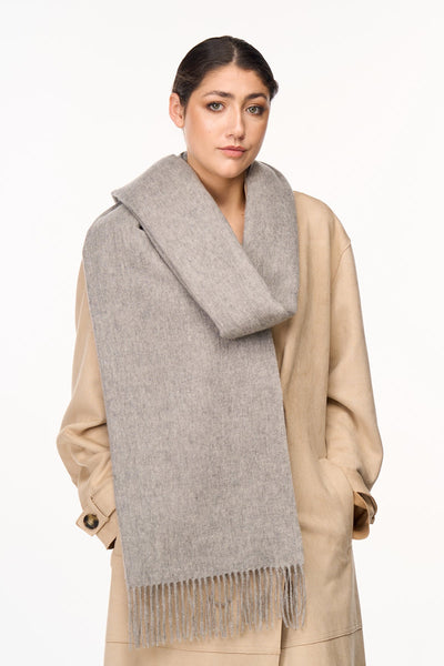 Plain Scarf Grey Oversized Wrap 100% Pure Lambswool