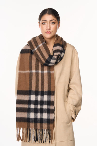 Scarf DC Check Oversized Wrap 100% Pure Lambswool