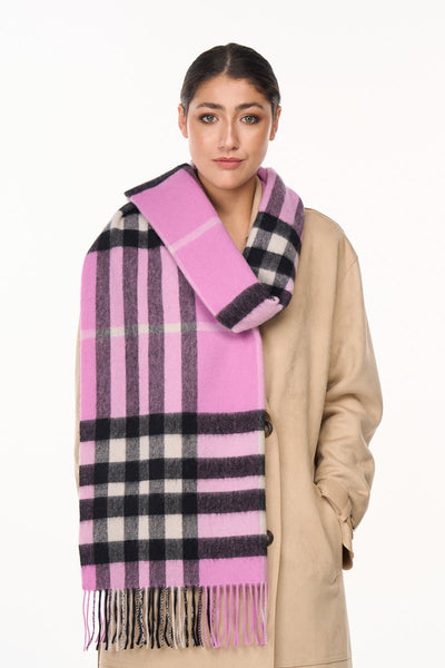 Scarf DC Check Oversized Wrap 100% Pure Lambswool