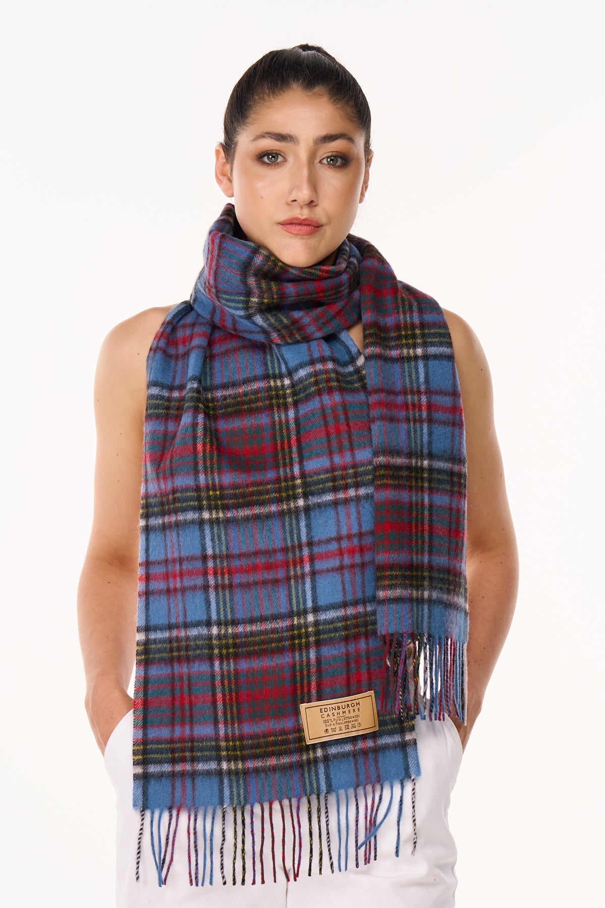 100% Pure Cashmere Scarf Design Anderson Tartan - Small Size