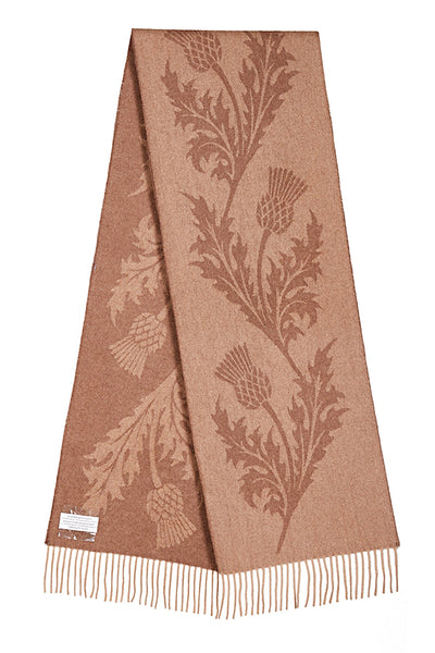 Scarf Single Thistle Camel 100% Pure Lambswool