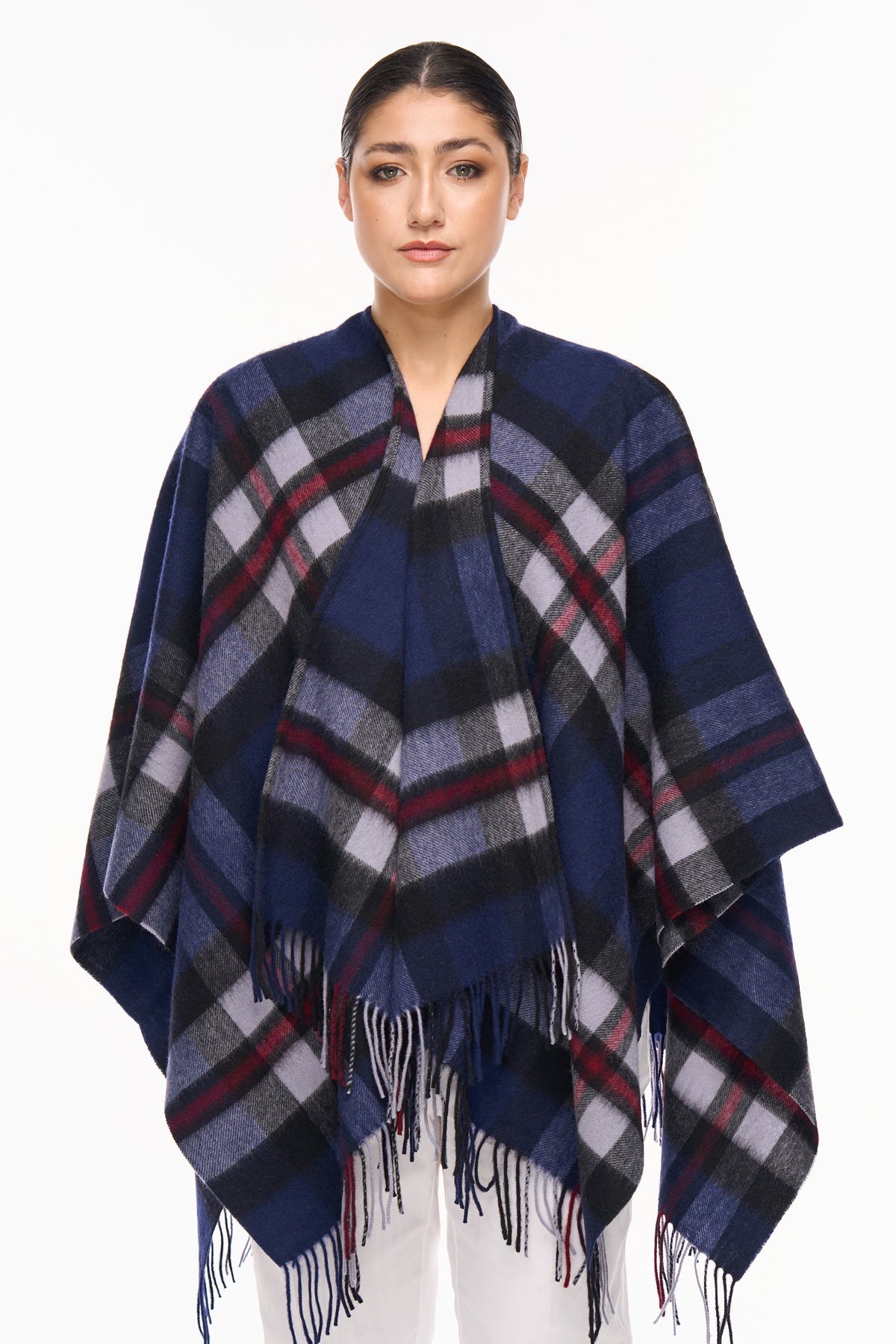 Cape DC Design Navy Poncho 100% Pure Lambswool