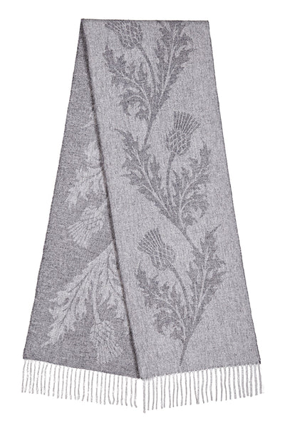 Scarf Single Thistle Grey 100% Pure Lambswool