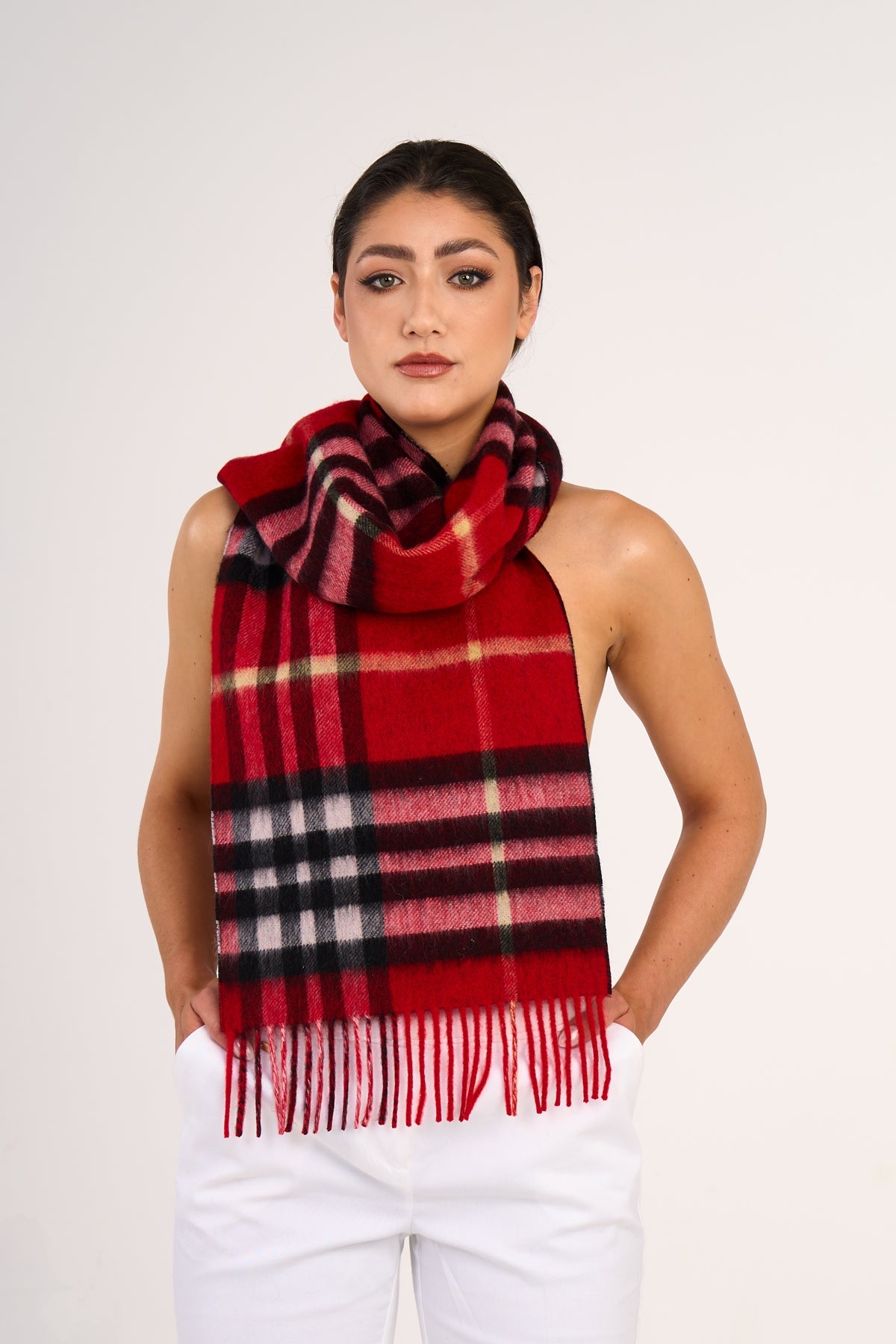 EC 100% Pure Lambswool Big Dark Red Scarf