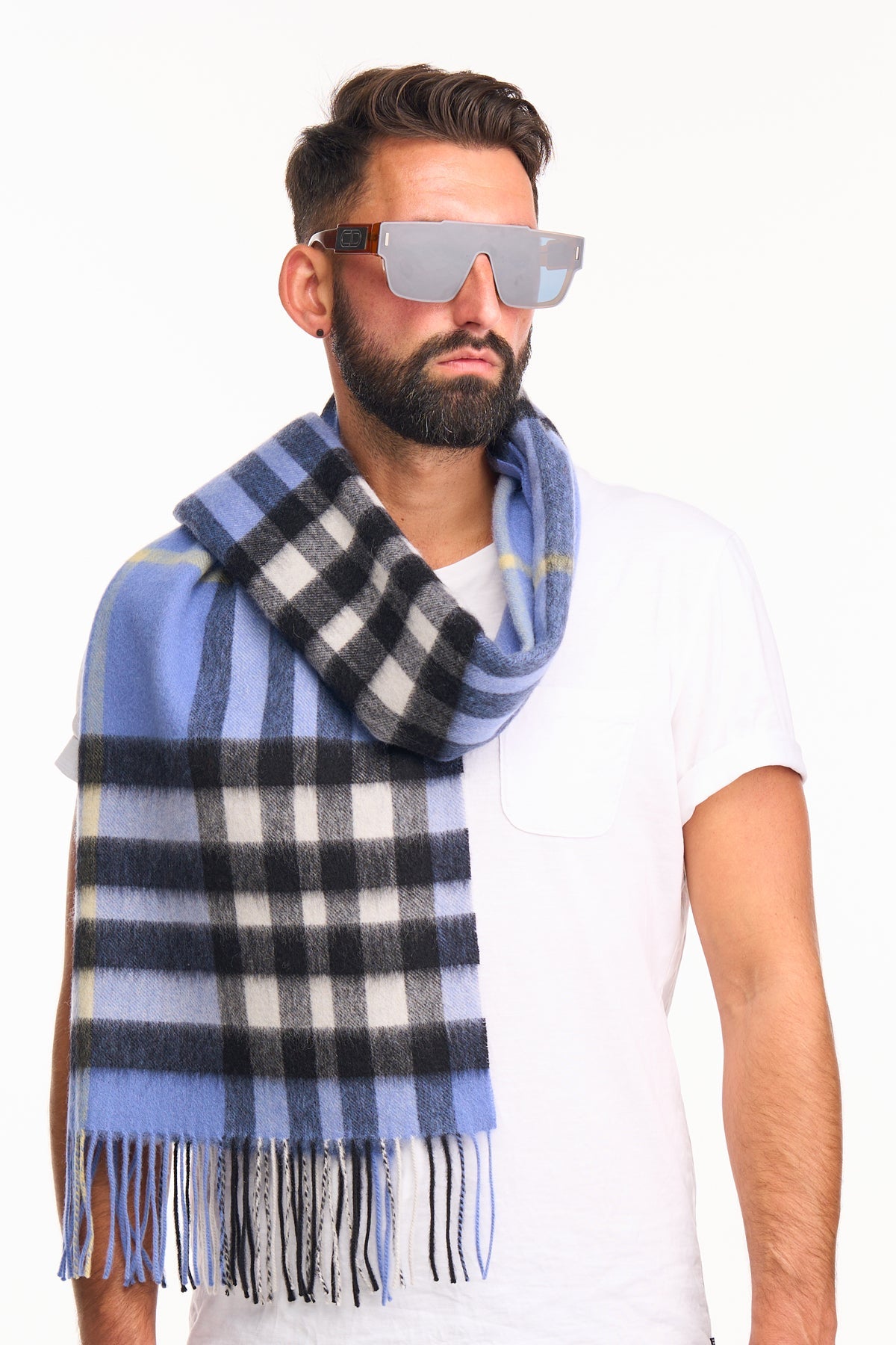 Scarf DC Check Oversized Wrap 100% Pure Lambswool