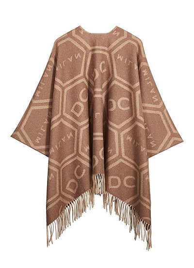 DC Monogram Camel Cape 100% Pure Lambswool