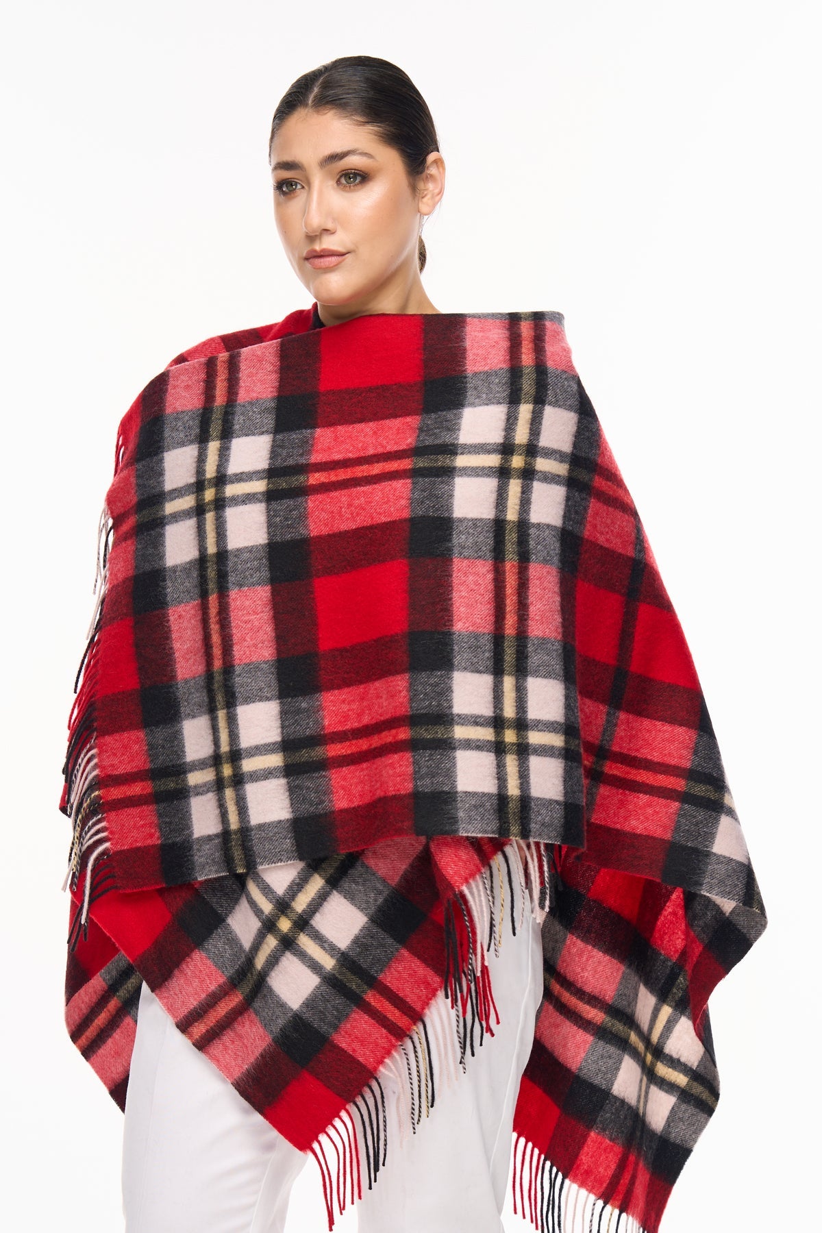 Cape DC Design Red Poncho 100% Pure Lambswool