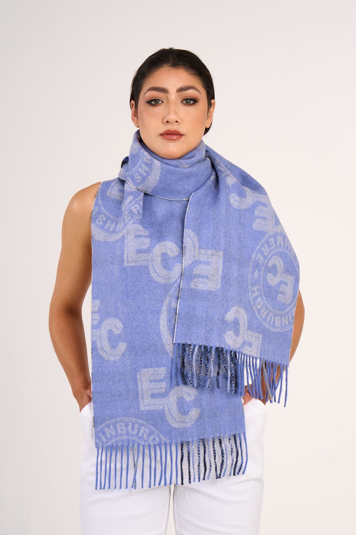 EC 100% Pure Lambswool Big Blue Scarf