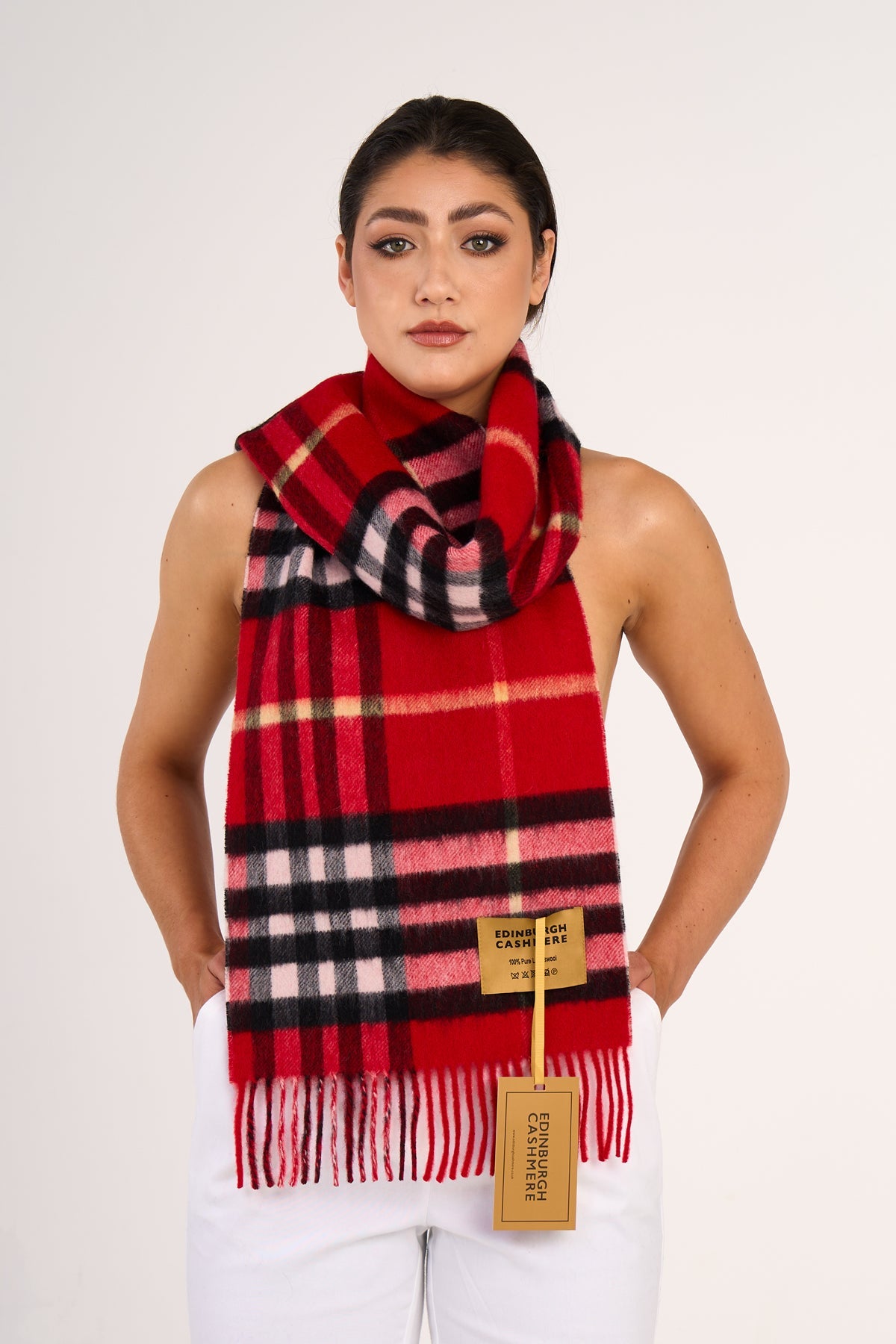 EC 100% Pure Lambswool Big Red Scarf