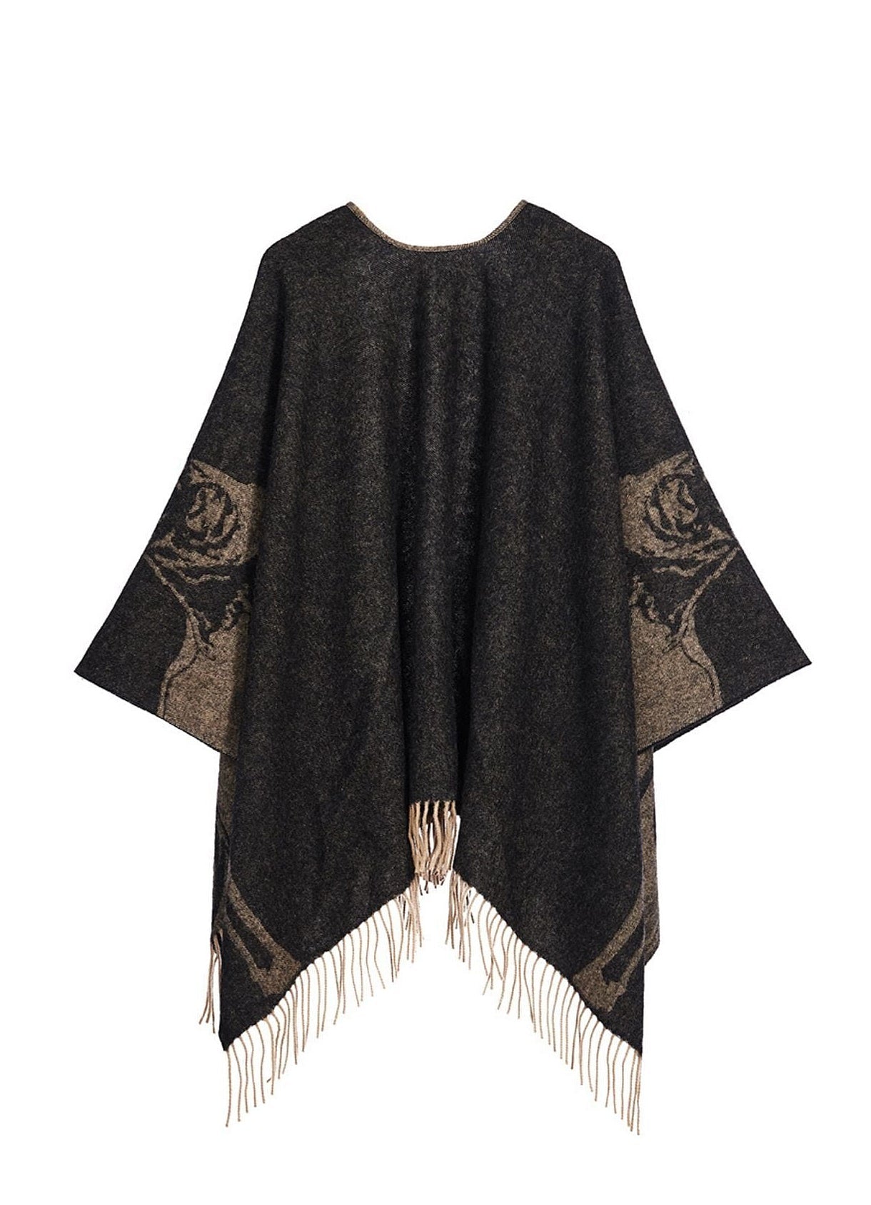 Full Stag Charcoal Cape 100% Pure Lambswool