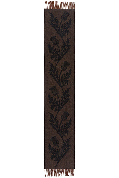 Scarf Single Thistle Brown 100% Pure Lambswool