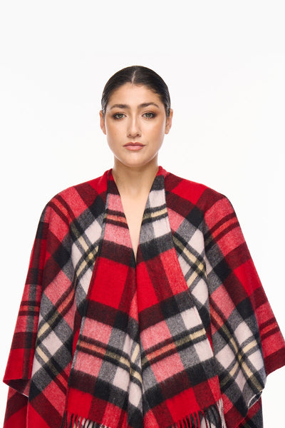 Cape DC Design Red Poncho 100% Pure Lambswool