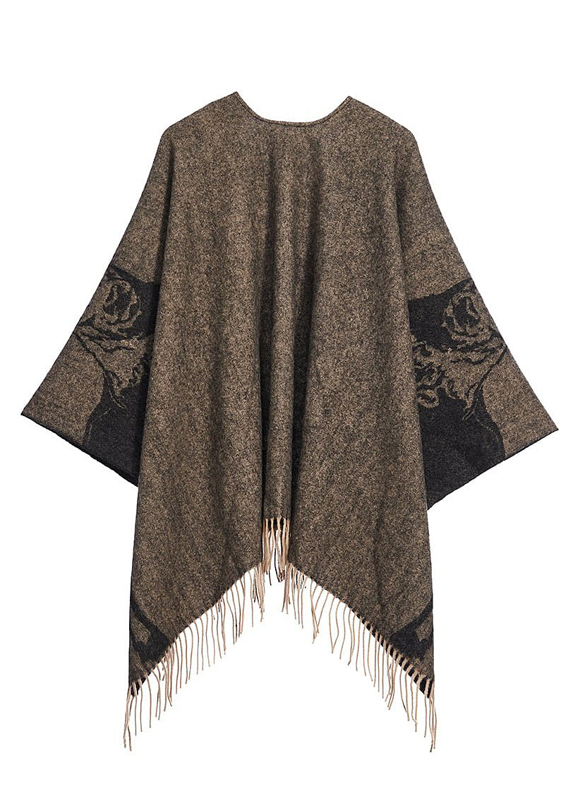 Full Stag Charcoal Cape 100% Pure Lambswool