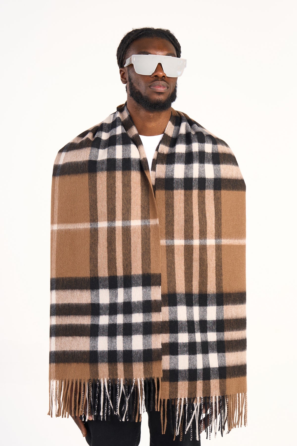 Scarf DC Check Oversized Wrap 100% Pure Lambswool